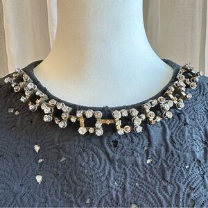 3.1 Phillip Lim top black with jeweled collar and floral pattern 6